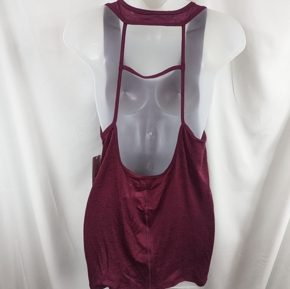 Whisper Open Back Tank Dark Wine NWT Sz L - Picture 3 of 6